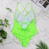 Parah Simple Colour Backless Swimsuit