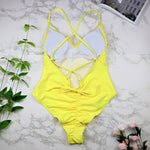 Parah Simple Colour Backless Swimsuit