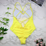 Parah Simple Colour Backless Swimsuit
