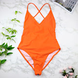 Parah Simple Colour Backless Swimsuit