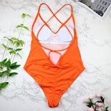Parah Simple Colour Backless Swimsuit