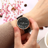 Stylish Leather Band Analog Wristwatch