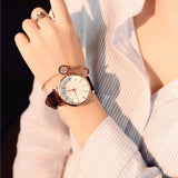 Polygon Design Leather Wristwatch