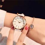 Polygon Design Leather Wristwatch