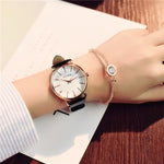 Polygon Design Leather Wristwatch