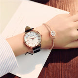 Polygon Design Leather Wristwatch
