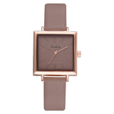 Square Leather Crystal Wristwatch