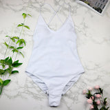 Parah Simple Colour Backless Swimsuit