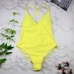 Parah Simple Colour Backless Swimsuit