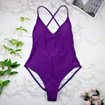 Parah Simple Colour Backless Swimsuit