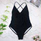 Parah Simple Colour Backless Swimsuit