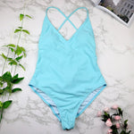 Parah Simple Colour Backless Swimsuit