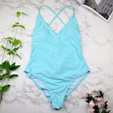 Parah Simple Colour Backless Swimsuit