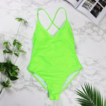 Parah Simple Colour Backless Swimsuit
